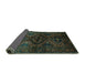 Sideview of Persian Turquoise Traditional Rug, tr3136turq