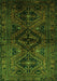 Serging Thickness of Machine Washable Persian Green Traditional Area Rugs, wshtr3136grn