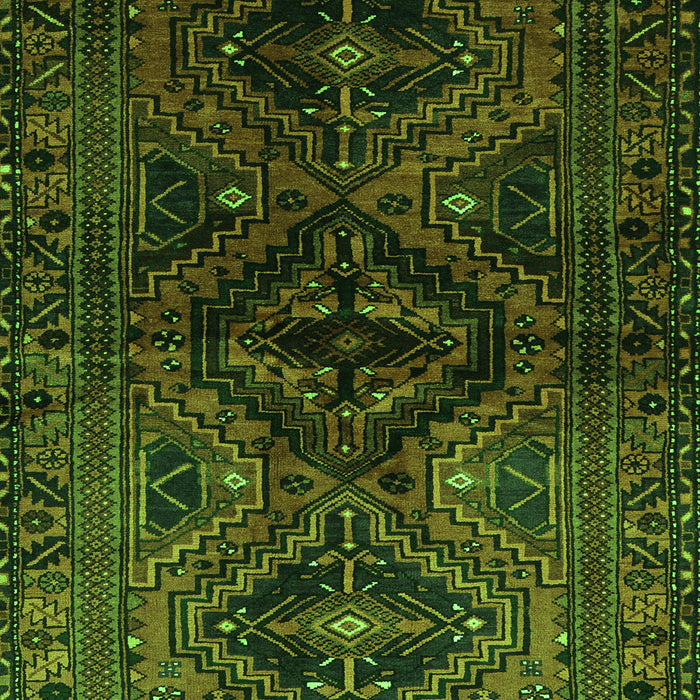 Serging Thickness of Machine Washable Persian Green Traditional Area Rugs, wshtr3136grn