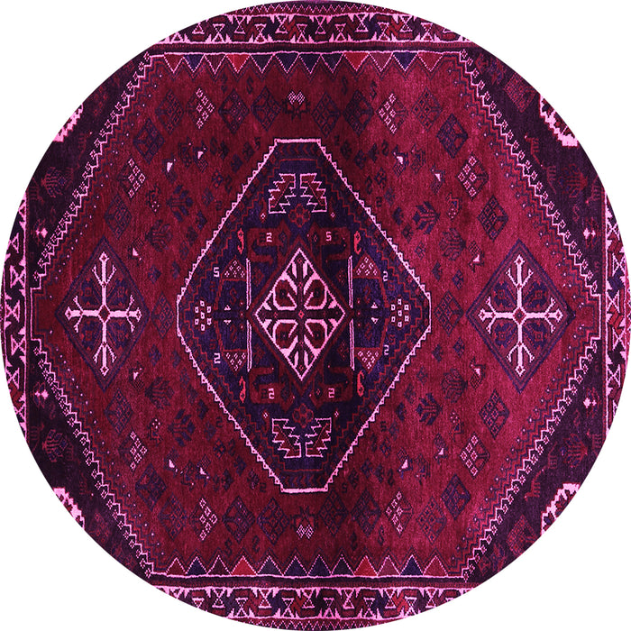 Round Persian Pink Traditional Rug, tr3137pnk