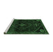 Sideview of Machine Washable Persian Emerald Green Traditional Area Rugs, wshtr3137emgrn