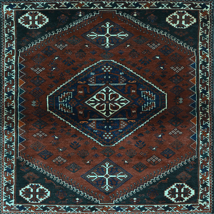 Square Machine Washable Persian Light Blue Traditional Rug, wshtr3137lblu
