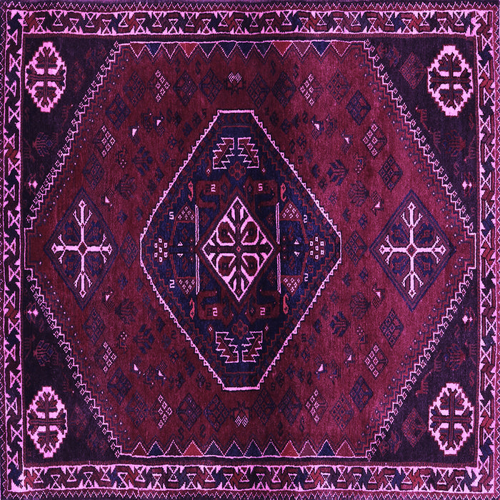 Square Machine Washable Persian Purple Traditional Area Rugs, wshtr3137pur