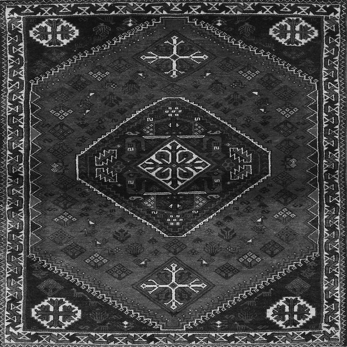 Round Machine Washable Persian Gray Traditional Rug, wshtr3137gry