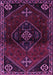 Machine Washable Persian Purple Traditional Area Rugs, wshtr3137pur