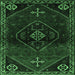 Square Machine Washable Persian Emerald Green Traditional Area Rugs, wshtr3137emgrn