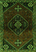 Serging Thickness of Machine Washable Persian Green Traditional Area Rugs, wshtr3137grn