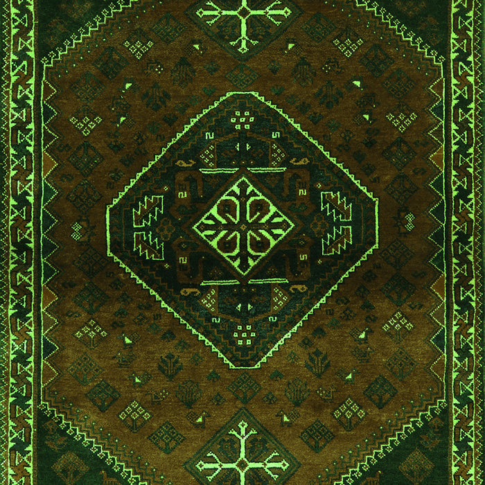 Serging Thickness of Machine Washable Persian Green Traditional Area Rugs, wshtr3137grn