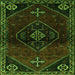 Round Machine Washable Persian Green Traditional Area Rugs, wshtr3137grn