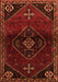 Serging Thickness of Machine Washable Persian Orange Traditional Area Rugs, wshtr3137org