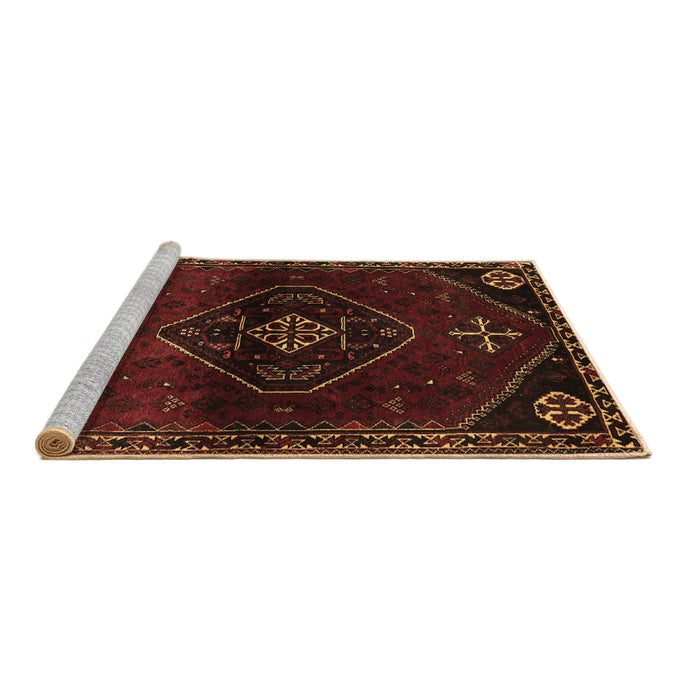 Sideview of Machine Washable Persian Brown Traditional Rug, wshtr3137brn