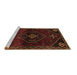 Sideview of Machine Washable Persian Brown Traditional Rug, wshtr3137brn