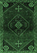 Machine Washable Persian Emerald Green Traditional Area Rugs, wshtr3137emgrn