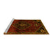 Sideview of Machine Washable Persian Yellow Traditional Rug, wshtr3137yw