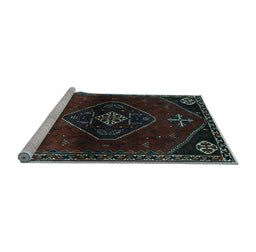 Sideview of Machine Washable Persian Light Blue Traditional Rug, wshtr3137lblu
