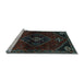 Sideview of Machine Washable Persian Light Blue Traditional Rug, wshtr3137lblu