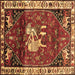 Square Animal Brown Traditional Rug, tr3138brn