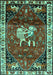 Machine Washable Animal Turquoise Traditional Area Rugs, wshtr3138turq