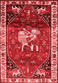 Animal Red Traditional Rug, tr3138red