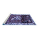 Sideview of Machine Washable Animal Blue Traditional Rug, wshtr3138blu