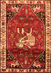 Animal Orange Traditional Rug, tr3138org