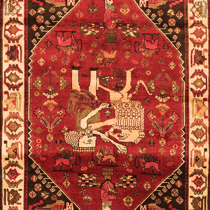 Animal Orange Traditional Rug, tr3138org