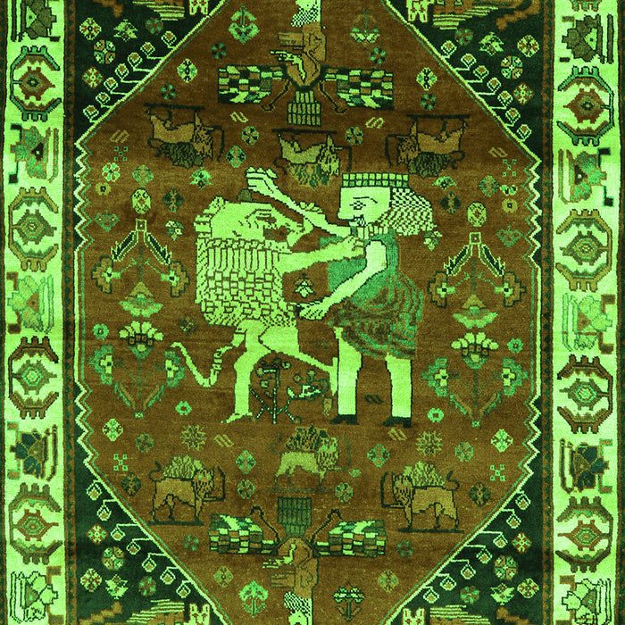 Animal Green Traditional Rug, tr3138grn