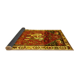Sideview of Animal Yellow Traditional Rug, tr3138yw