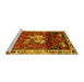 Sideview of Machine Washable Animal Yellow Traditional Rug, wshtr3138yw