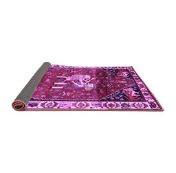 Sideview of Animal Purple Traditional Rug, tr3138pur