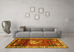 Machine Washable Animal Yellow Traditional Rug in a Living Room, wshtr3138yw