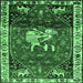 Square Machine Washable Animal Emerald Green Traditional Area Rugs, wshtr3138emgrn