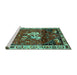 Sideview of Machine Washable Animal Turquoise Traditional Area Rugs, wshtr3138turq