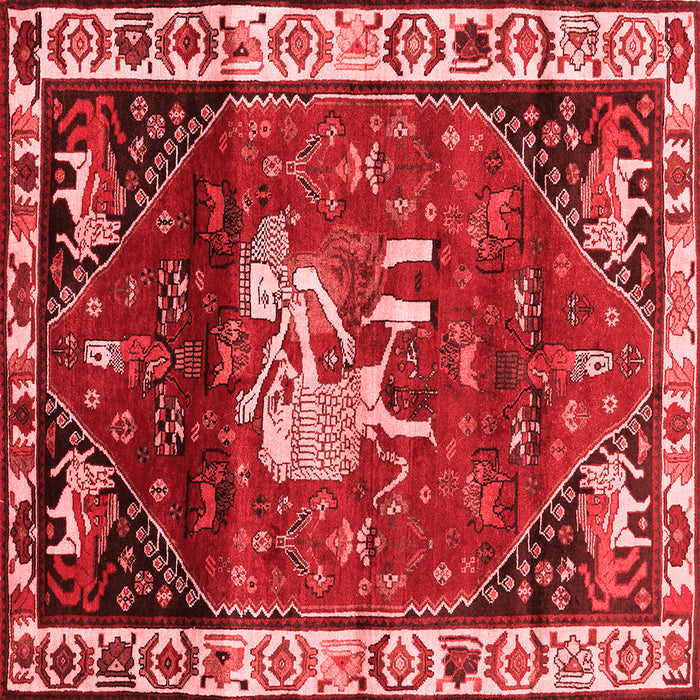 Animal Red Traditional Rug, tr3138red