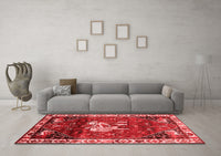 Machine Washable Animal Red Traditional Rug, wshtr3138red