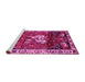 Sideview of Machine Washable Animal Pink Traditional Rug, wshtr3138pnk