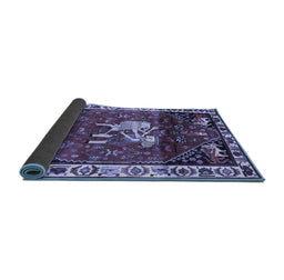 Sideview of Animal Blue Traditional Rug, tr3138blu