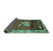 Sideview of Animal Turquoise Traditional Rug, tr3138turq