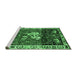 Sideview of Machine Washable Animal Emerald Green Traditional Area Rugs, wshtr3138emgrn