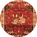 Square Animal Orange Traditional Rug, tr3138org