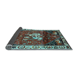 Sideview of Animal Light Blue Traditional Rug, tr3138lblu
