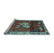 Sideview of Machine Washable Animal Light Blue Traditional Rug, wshtr3138lblu