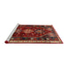 Sideview of Machine Washable Traditional Tomato Red Rug, wshtr3139