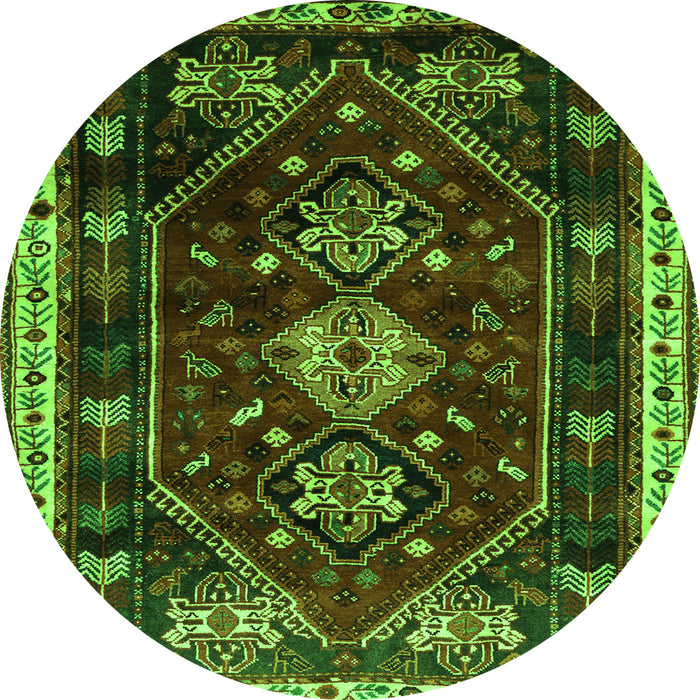Square Persian Green Traditional Rug, tr3139grn