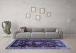 Machine Washable Persian Blue Traditional Rug in a Living Room, wshtr3139blu