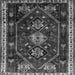 Round Machine Washable Persian Gray Traditional Rug, wshtr3139gry