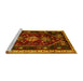 Sideview of Machine Washable Persian Yellow Traditional Rug, wshtr3139yw