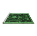 Sideview of Machine Washable Persian Emerald Green Traditional Area Rugs, wshtr3139emgrn