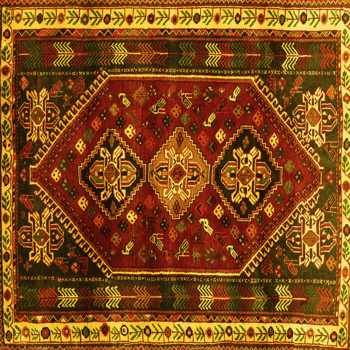 Square Persian Yellow Traditional Rug, tr3139yw