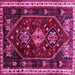 Square Machine Washable Persian Pink Traditional Rug, wshtr3139pnk